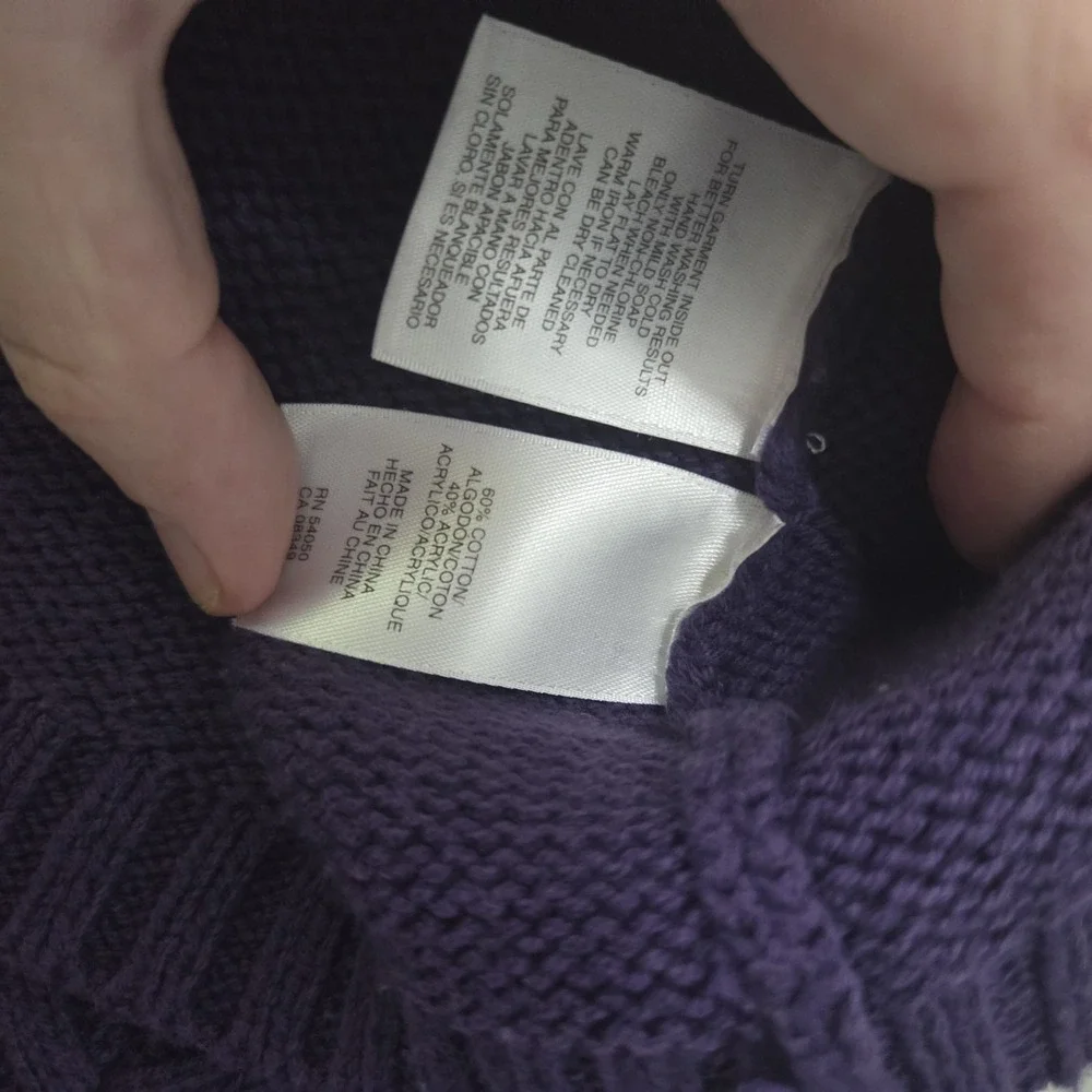 Mindfully Mended S Purple Ribbed Cardigan Sweater Toggle Y2K Style Jones NY